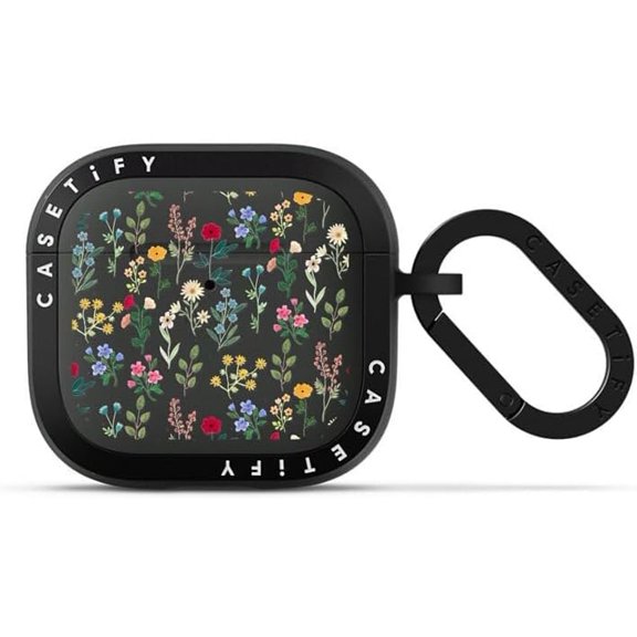 Bounce AirPods (4th Gen) Case with Ring [Military Grade Drop Tested / 6.6ft Drop Protection/Anti-Scratch] - Spring Botanicals - Charcoal