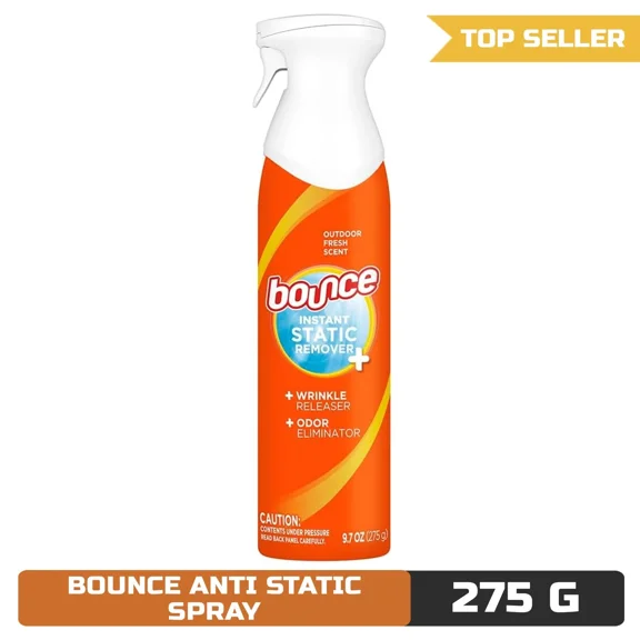 Bounce Anti Static Spray, Wrinkle Release, Odor Eliminator, 9.7Oz