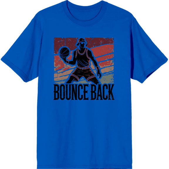 Bounce Back Adult Royal Blue Crew Neck Short Sleeve Tee-Large