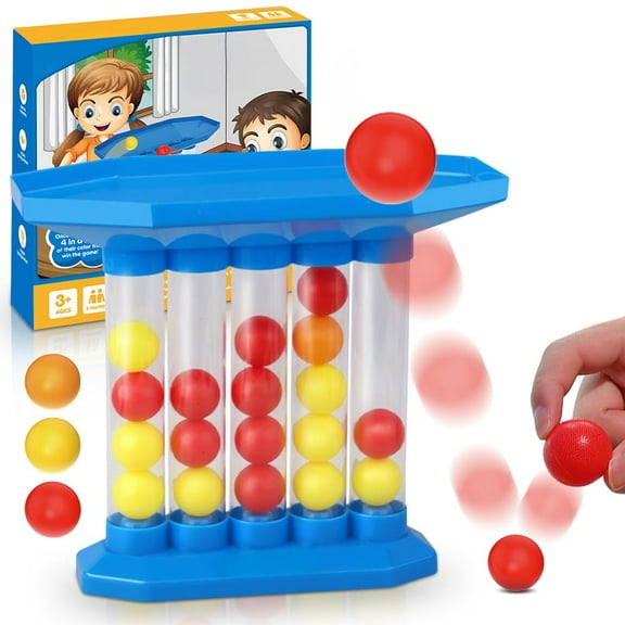 Bounce Ball Game, Fun Tabletop Board Games for Multiplayers Family, Bouncing Ball Games Connect in A Row Game, Interactive Jumping Connect Balls Challenge of the Same Color in a Row for Holiday