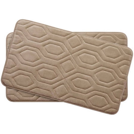 Bounce Comfort Turtle Shell Premium 2-Piece Memory Foam Bath Mat Set