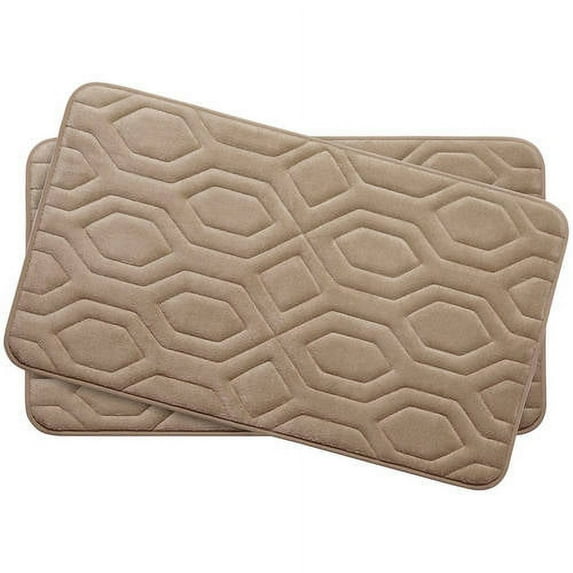 Bounce Comfort Turtle Shell Premium 2-Piece Memory Foam Bath Mat Set
