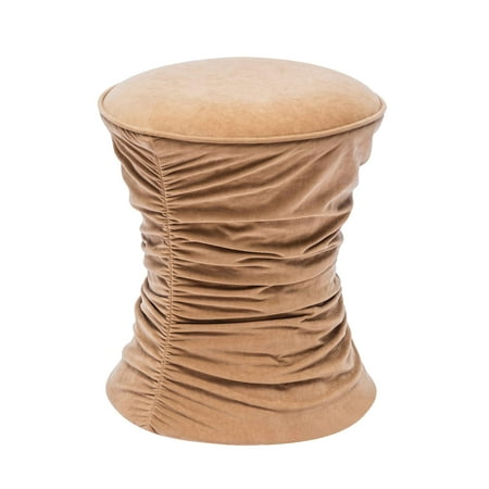 Bounce Dark Terracotta Ruched Velvet Adjustable Ottoman