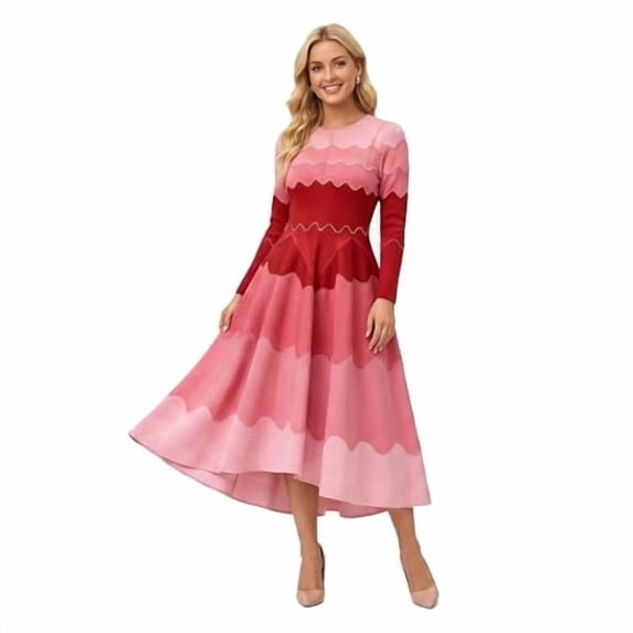 Bounce Dresses for Women Church, Elegant Pearl Midi Dress with Loose Stretch Fit for Wedding & Formal Events