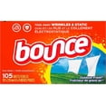 thumbnail image 1 of Bounce Dryer Sheets, 105 Sheets, Outdoor Fresh Scent Fabric Softener Sheets, Reduces Static, Softens and Fights Wrinkles, 1 of 7