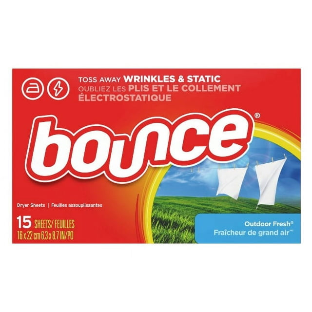 Bounce Dryer Sheets, 15 Sheets, Outdoor Fresh Scent Fabric Softener