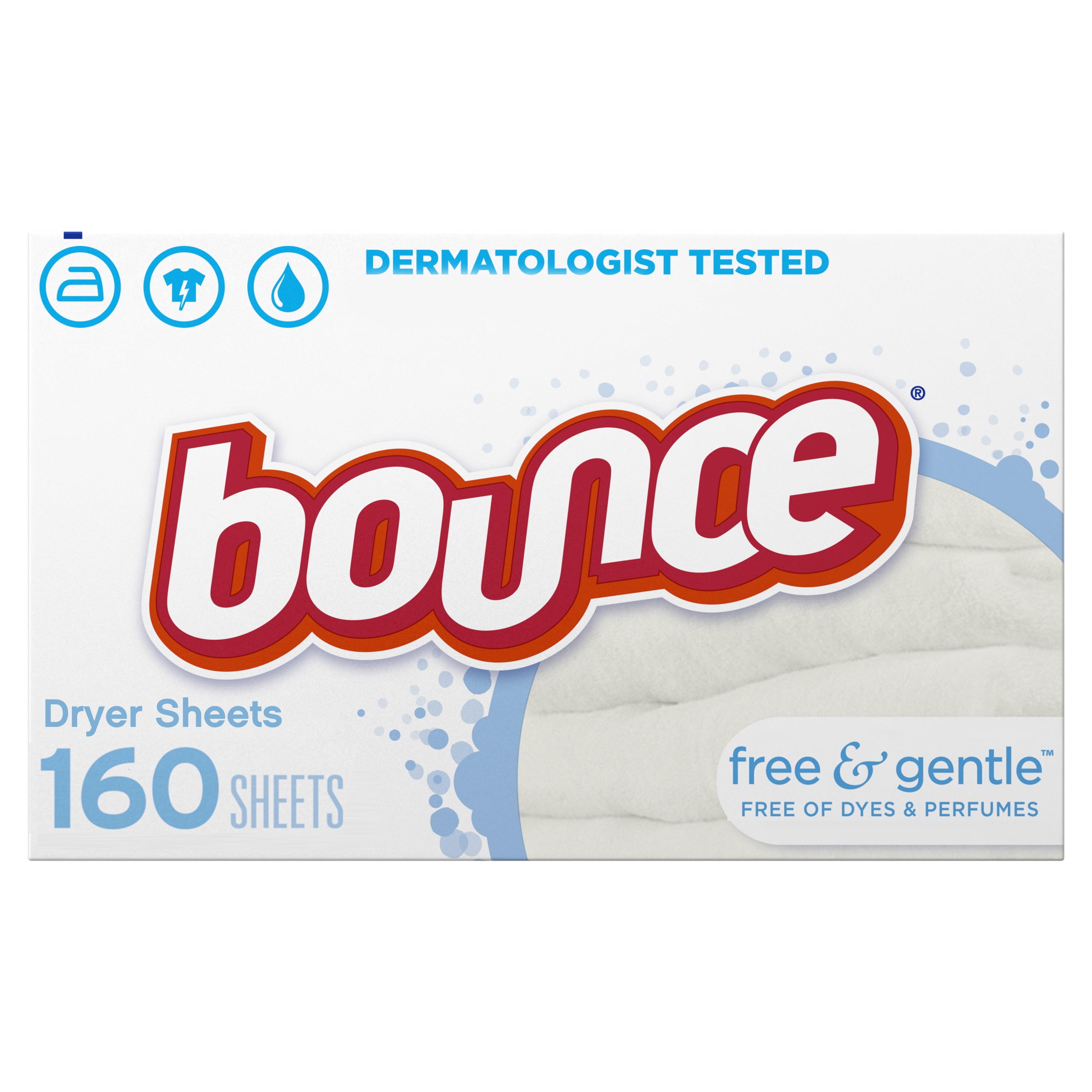 Bounce Sheets, Free & Gentle, 160 Count