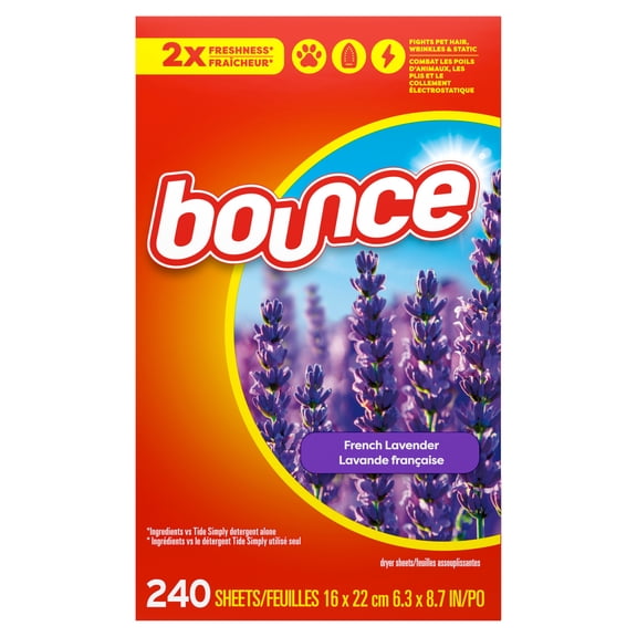Bounce Dryer Sheets, French Lavender Scent, 240 Count