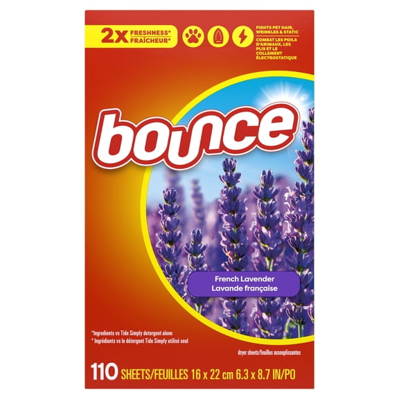 Bounce Dryer Sheets, French Lavender Scent, 110 Count