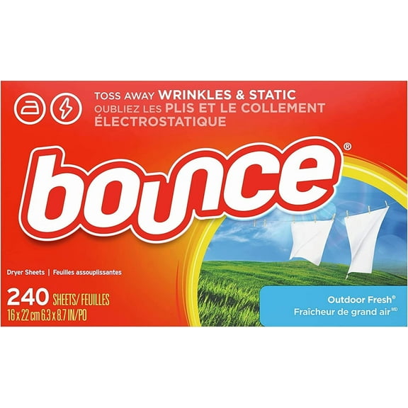 Bounce Dryer Sheets Laundry Fabric Softener, Outdoor Fresh, 240 Count