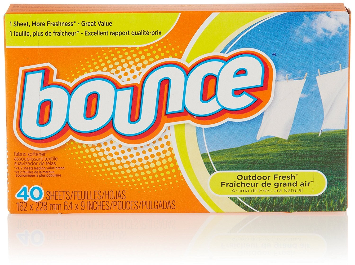 Bounce Outdoor Fresh Dryer Sheets, 40 Count, Less Ironing