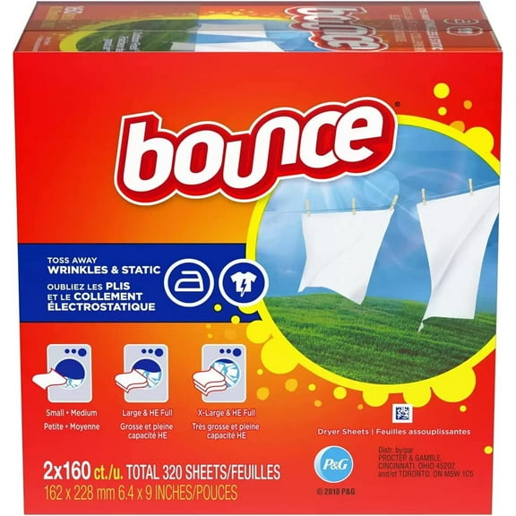 Bounce Fabric Softener Dryer Sheet Outdoor Fresh (2 X 160 Ct.), 320Count