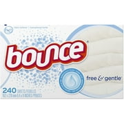 Bounce Fabric Softener Dryer Sheets Free & Gentle 240CT