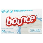Bounce Fabric Softener Dryer Sheets - Free & Gentle 80 ct