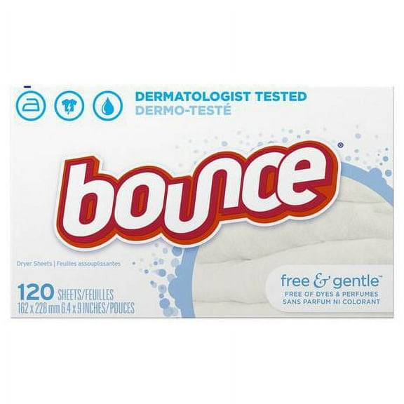 Bounce Fabric Softener Dryer Sheets Free & Gentle (Pack of 16)