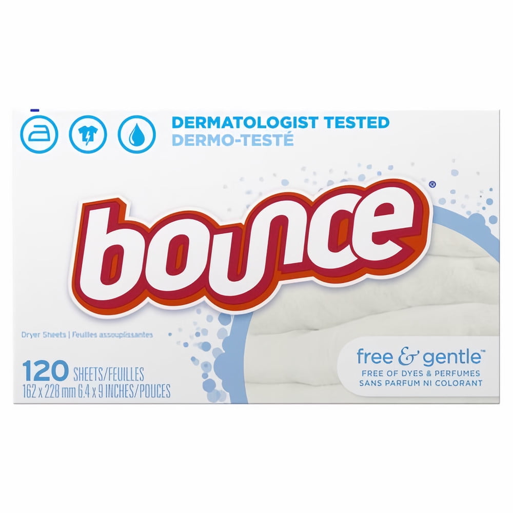 Bounce Fabric Softener Dryer Sheets Free & Gentle (Pack of 5)