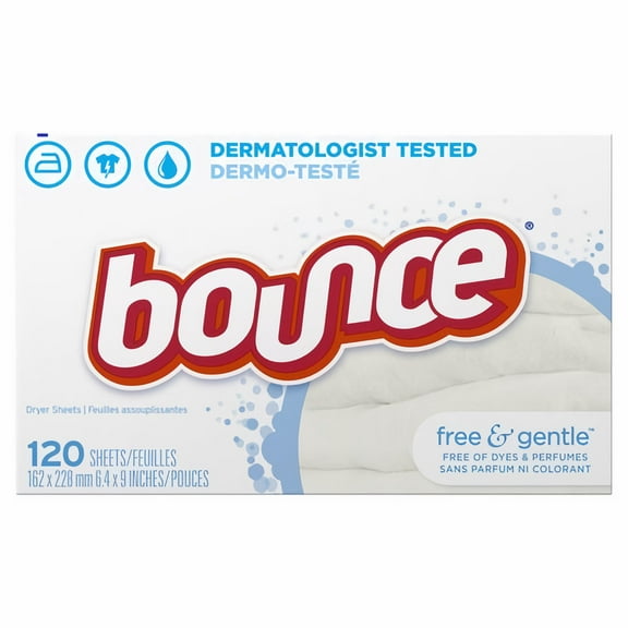 Bounce Fabric Softener Dryer Sheets Free & Gentle (Pack of 5)