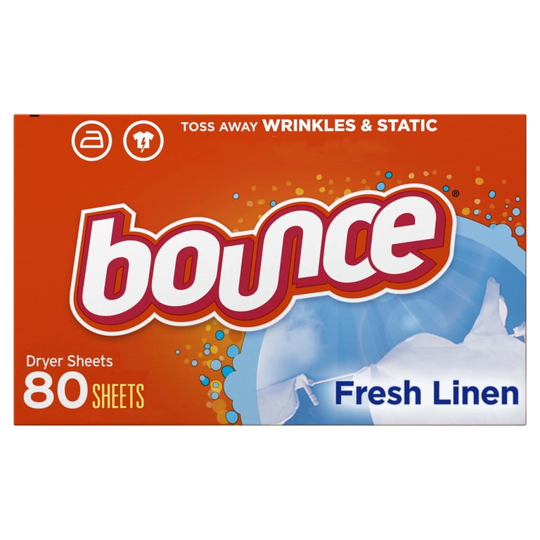 Bounce Fabric Softener Dryer Sheets, Fresh Linen Scent, Static