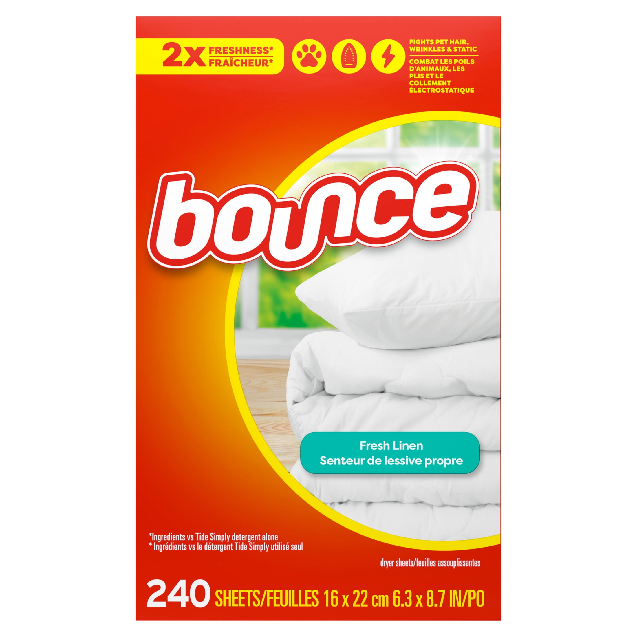 Bounce Dryer Sheets 240ct - rated 4.8 stars from 8033 reviews