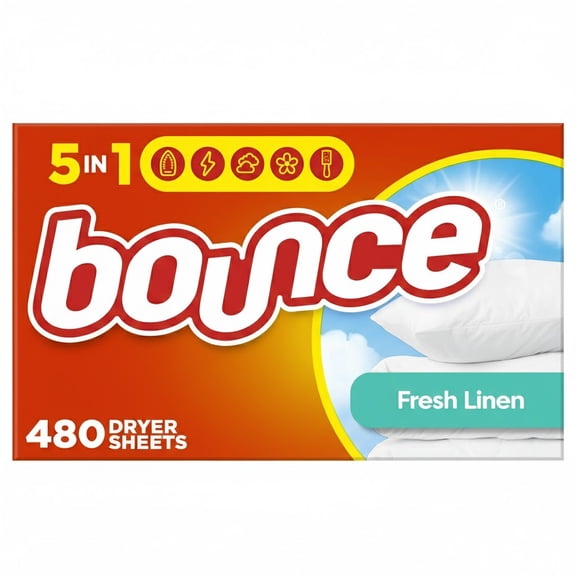 Bounce Fabric Softener Dryer Sheets, Fresh Linen Scent, 480 Count