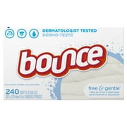 Bounce Fabric Softener Sheets, Free and Gentle, 240 Count