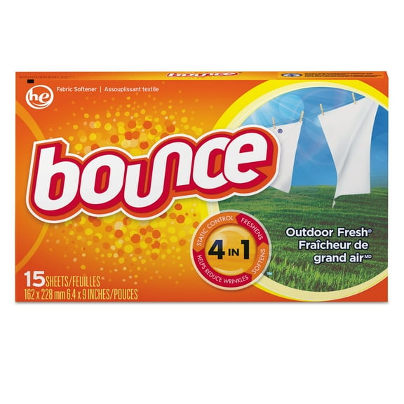 Bounce Fabric Softener Sheets Outdoor Fresh 15/Box 15 Box/Carton 95860CT