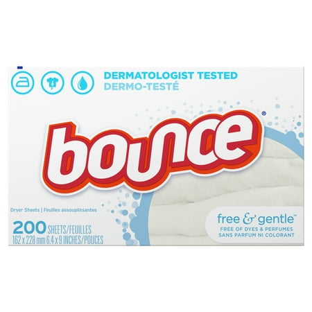 Bounce Free & Gentle Dryer Sheets, 200 Ct, Unscented