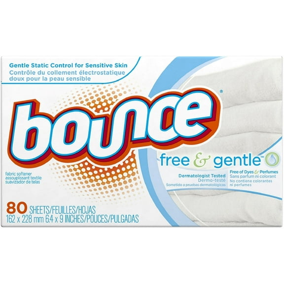 Bounce Free & Gentle Fabric Softener Dryer Sheets 80 ea (Pack of 3)