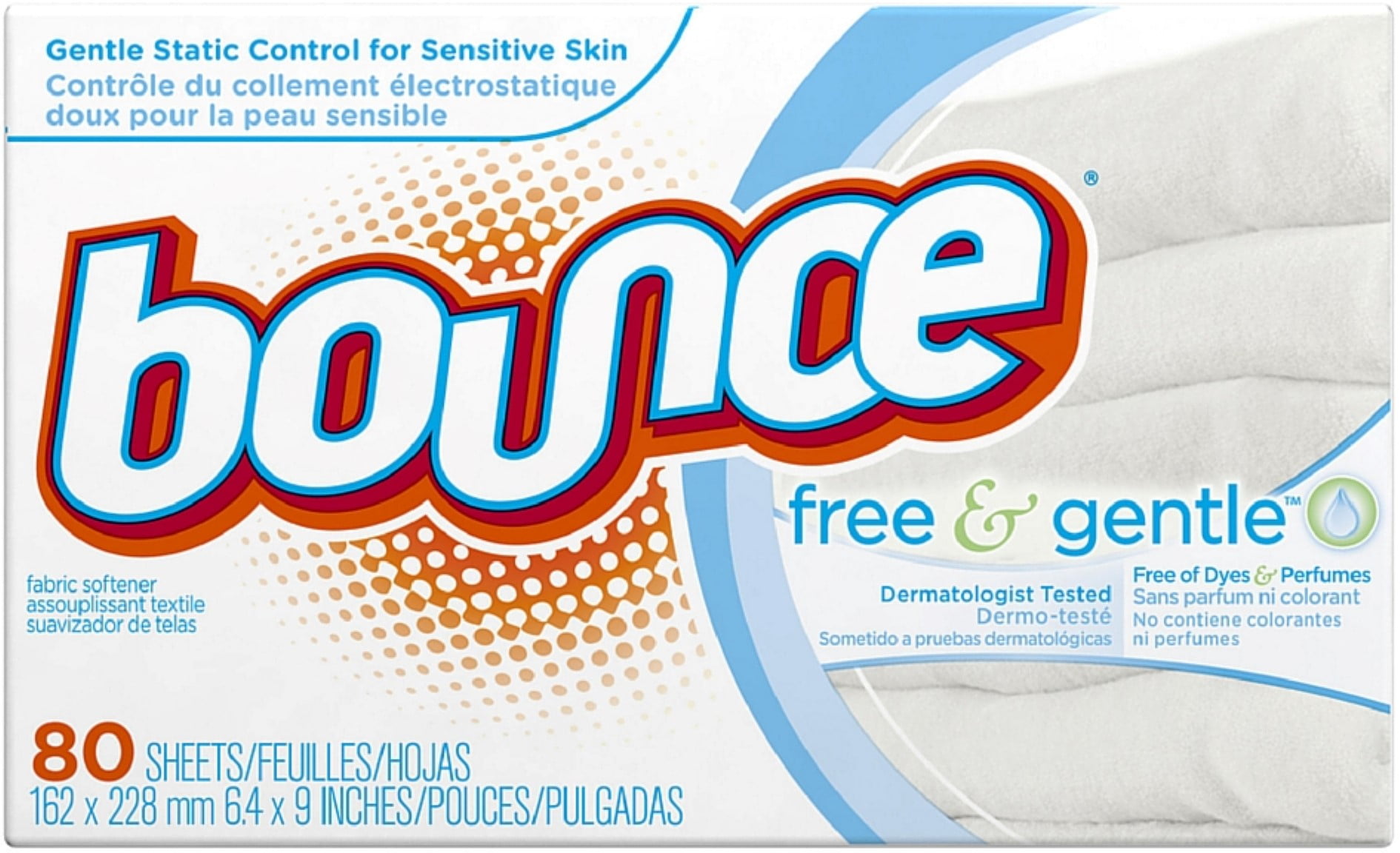 Bounce Free & Gentle Fabric Softener Dryer Sheets 80 ea (Pack of 4)