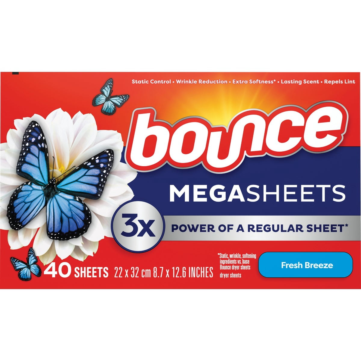 Bounce Fresh Breeze Megasheets Dryer Sheets 40 count - 6 PACK (240 Sheets Total)