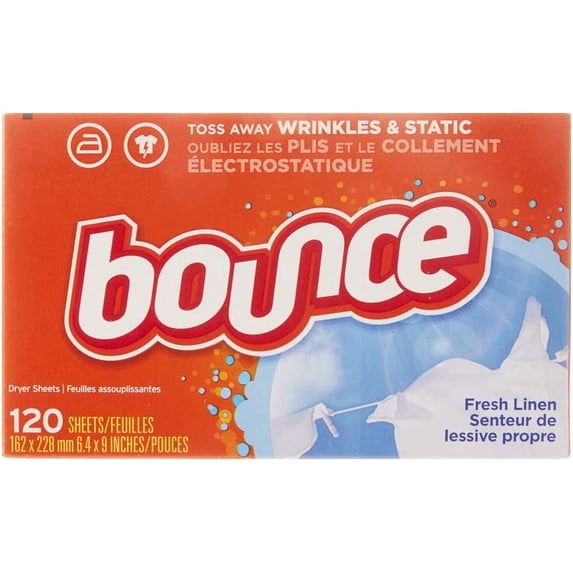 Bounce Fresh Linen Scented Fabric Softener Dryer Sheets, 120 Count