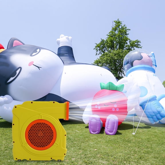 Bounce House Air Blower, Air Blower for Inflatable, Inflatables Arch Blower(Orange), Voltage: AC110-120V,Power: 1400-1600W