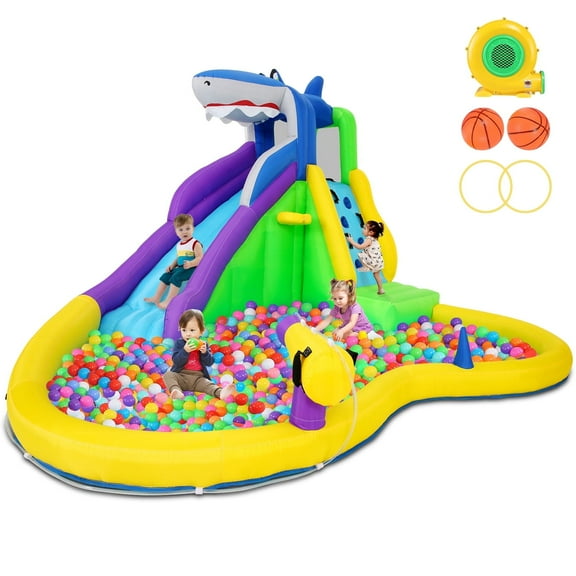 Huanherad Bounce House for Big Ki-ds 3+Years,Water Slide Bounce House, Inflatable Bounce Castle with Climbing Wall, Water Gun, Pool, 13x14FT