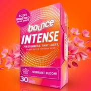 Bounce Dryer Sheets, Intense Scent Boosting, Vibrant Bloom Scent, 30 Count