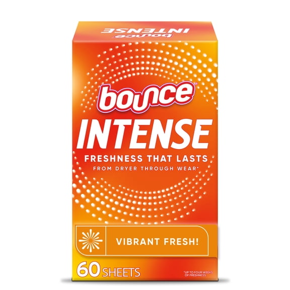 Bounce Dryer Sheets, Intense Scent Boosting, Vibrant Fresh Scent, 60 Count