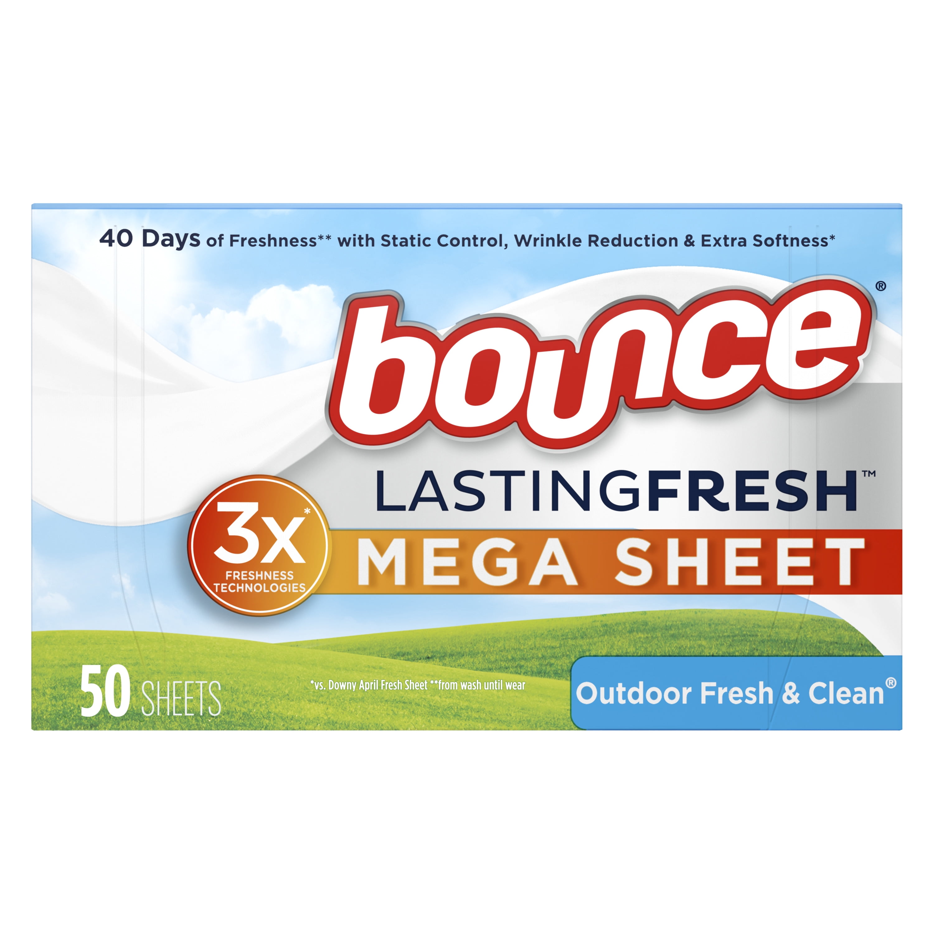 Bounce Lasting Fresh Outdoor Fresh & Clean Fabric Softener Dryer