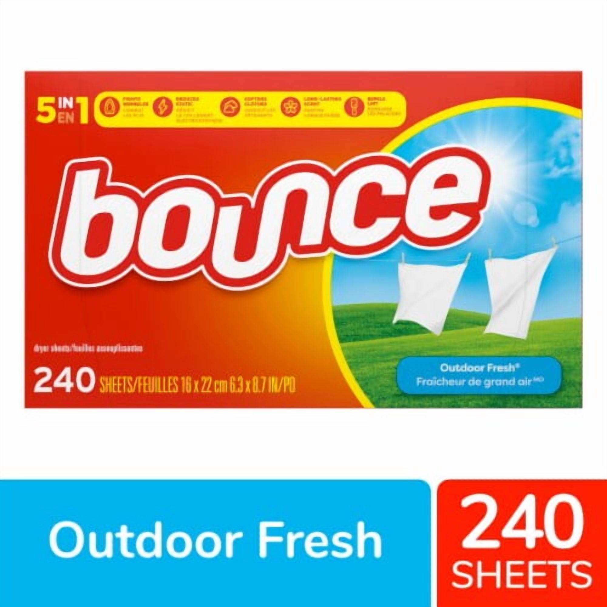 Bounce Outdoor Fresh Dryer Sheets 240 ct - Pack of 2