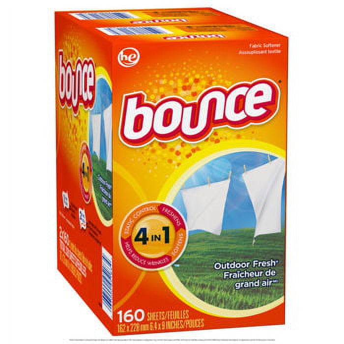 Bounce Sheets Outdoor Fresh, 136 Toallitas para Secadora (Pack de