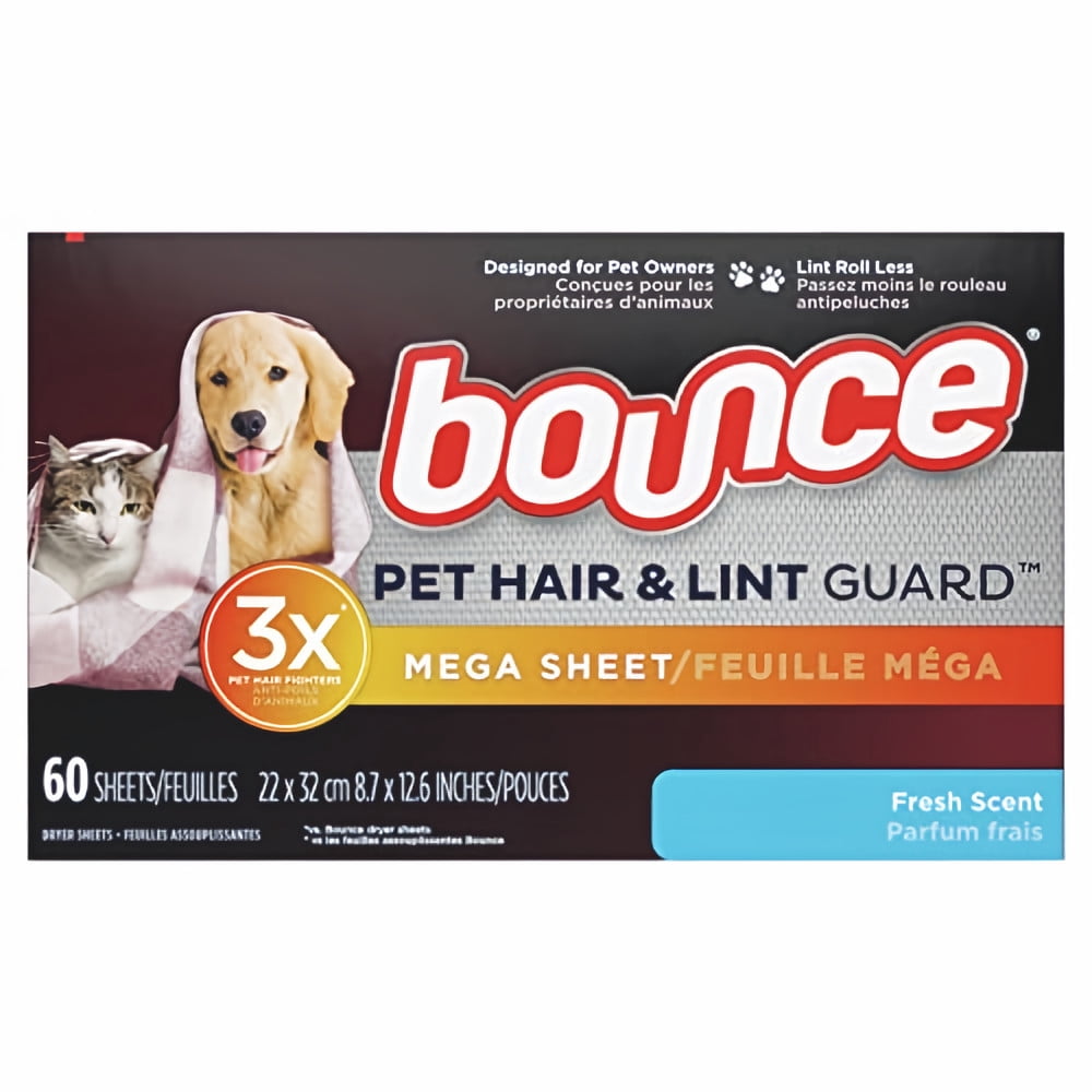 Bounce PET Hair & Lint Guard Mega Dryer Sheets (Pack of 20)
