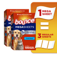 thumbnail image 1 of Bounce Dryer Sheets, Pet Hair and Lint Guard, Fresh Scent, 130 Mega Sheets, 1 of 13