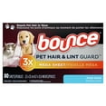 thumbnail image 1 of Bounce Pet Hair and Lint Guard Mega Dryer Sheets, Fresh Scent, 80 ct, 1 of 11
