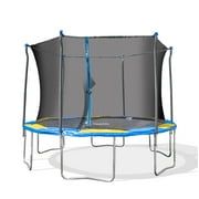 Bounce Pro 12' Trampoline with Enclosure Combo, Blue/Yellow
