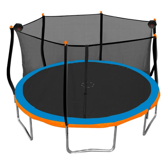 Bounce Pro 14-Foot Trampoline, Electron Shooter Game, Classic Safety Enclosure, Midnight Blue