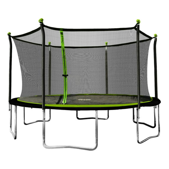 Sportspower Bounce Pro 14' Round Trampoline with Safety Enclosure in Green and Black