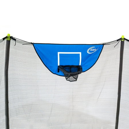 "Bounce Pro 14' Trampoline with Flashlight Zone with Skywalker Trampolines Basketball Game"