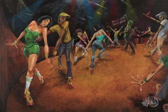 Bounce Rock Skate Canvas Art - David Garibaldi (24 x 36)