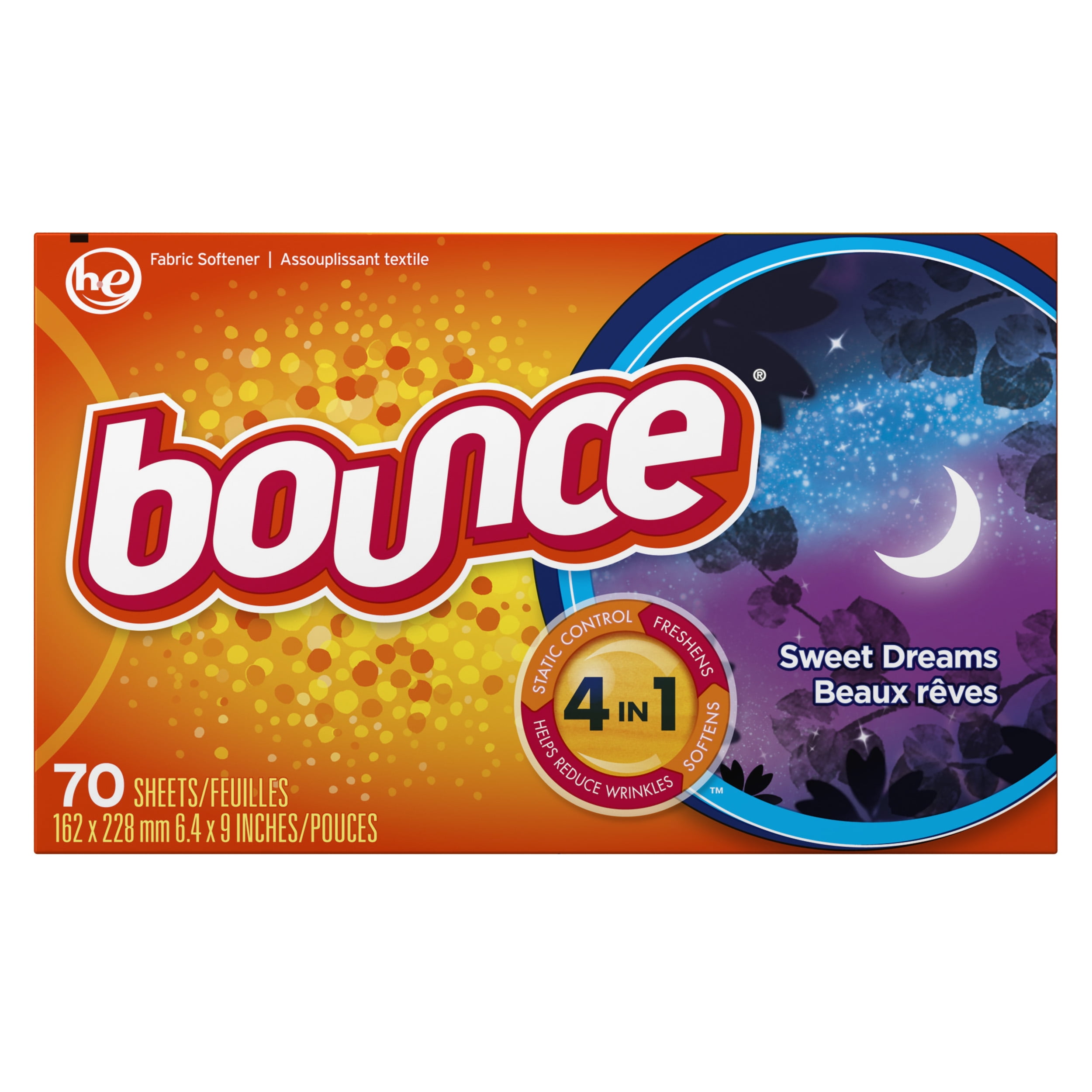 Bounce Sweet Dreams Scented Fabric Softener Dryer Sheets, 70 Count