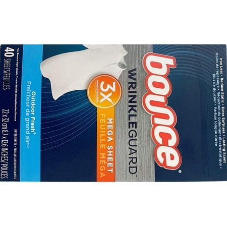 Bounce Wrinkle Guard Mega Sheet Outdoor Fresh 40 Sheets per Box