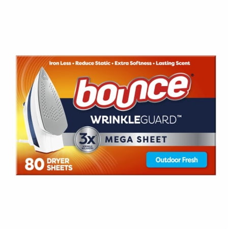 Bounce Wrinkle Guard Outdoor Fresh Dryer Sheets 80 ct