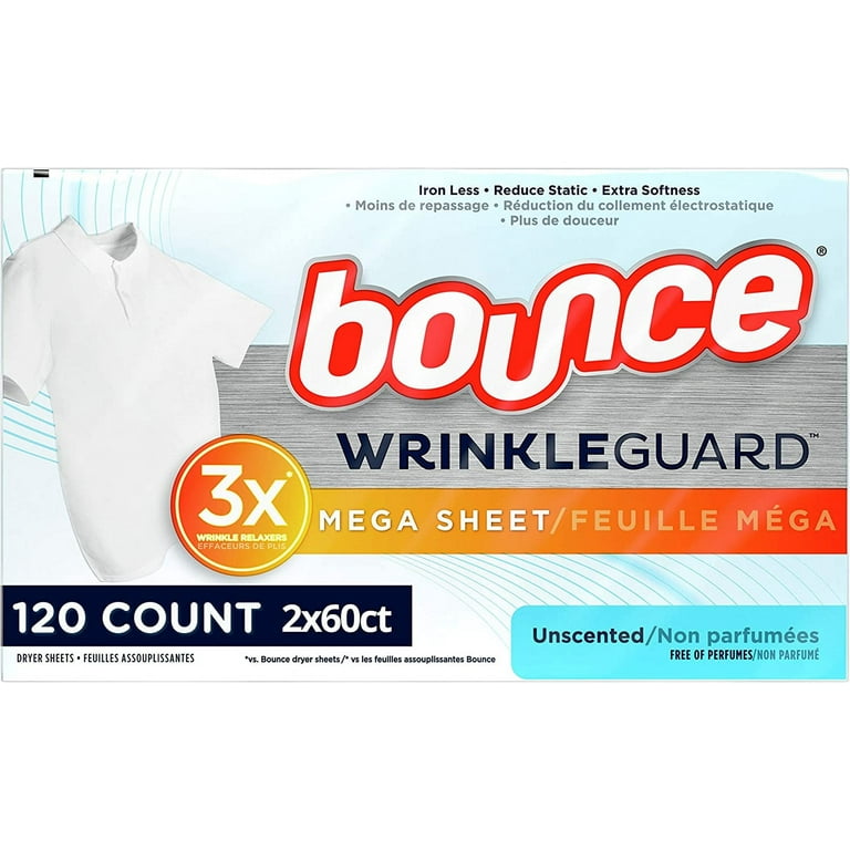 Bounce Wrinkle Guard Dryer Sheets Unscented Dryer Enthusiast